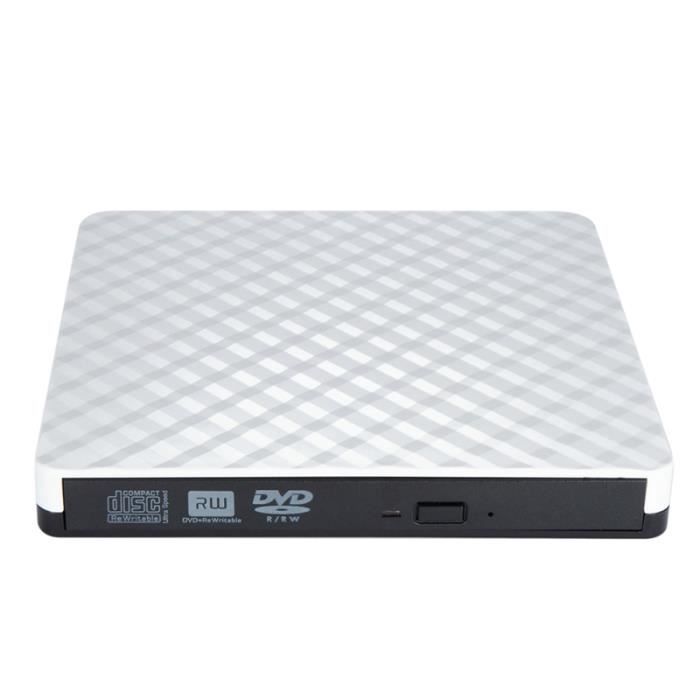 Lecteur de DVD Externe USB 3.0, Graveur de Graveur de Lecteur de CD Optique DVD - -RW Portable pour Ordinateur Portable Windows