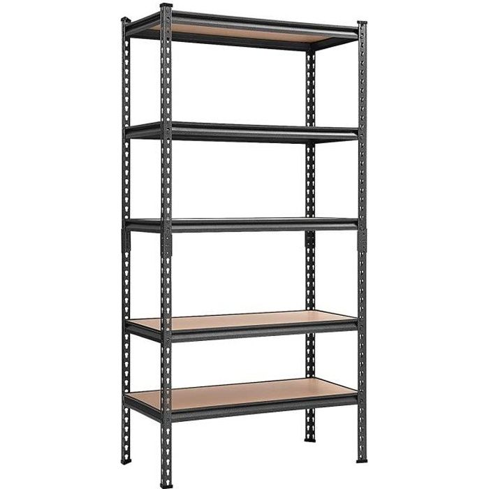 Étagères de rangement Charge Lourde 875 kg 90 x 40 x 180 cm avec 5 Niveaux Réglable Garage en Acier Noir GLR40BK SONGMICS