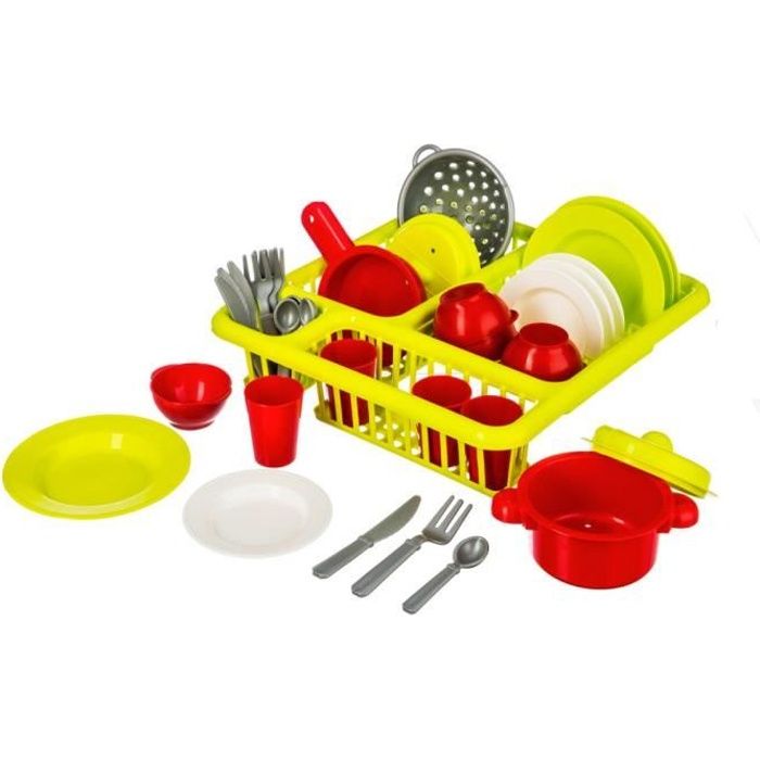 Egouttoir à Vaisselle Dinette 30 Accessoires de Cuisine - Vert