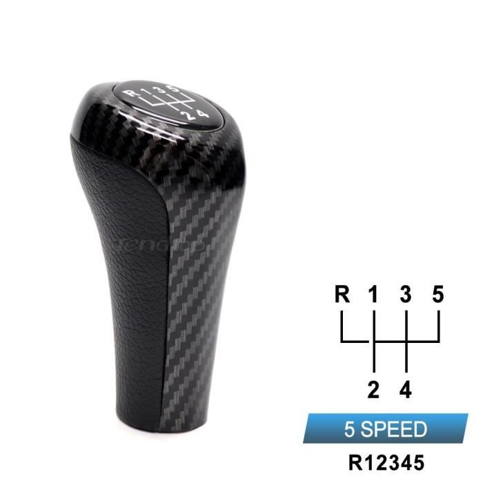 5 Speed Fibre -Pommeau de levier de vitesse, accessoire de voiture pour BMW série 1 3 5 6 E46 E53 E60 E61 E63 E65 E81 E82 E83 E87 E9