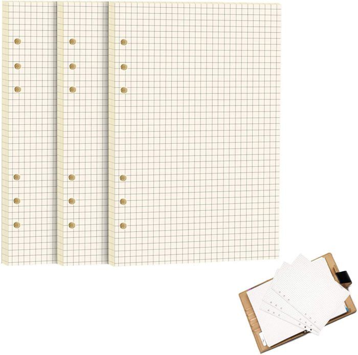 2 Paquets Papier Recharge A5 6 Trous Ligné 120 Feuilles + Accessoires - Refill Pour Classeur Carnet De Voyage