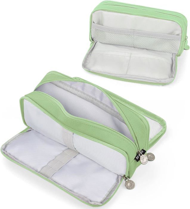 Trousse Scolaire 3 Poches Spacieuse – Organisateur Résistant Avec Fermeture Éclair Double, Idéal Collège Lycée Études, Motifs Jeunes Et Colorés