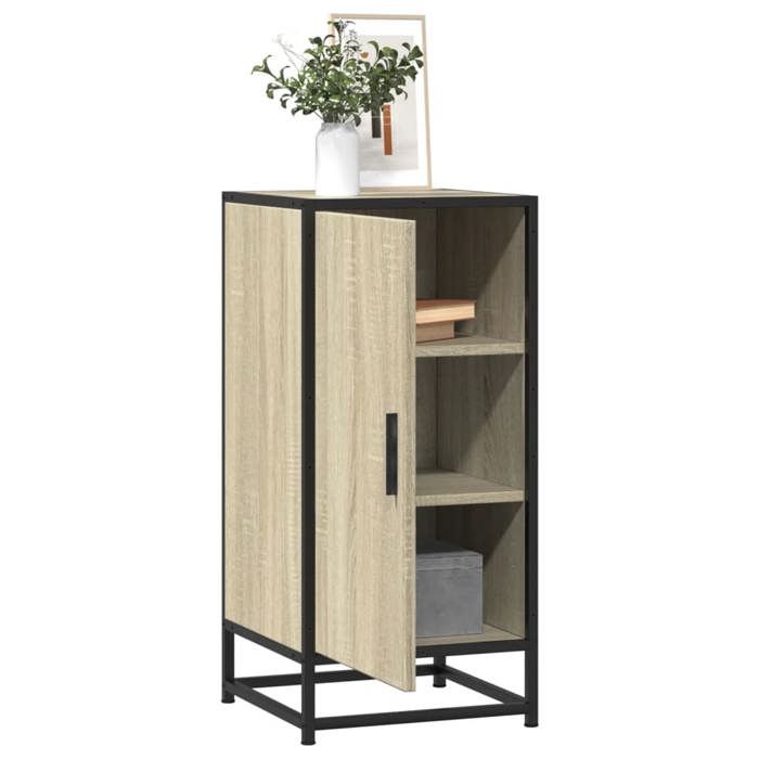 vidaXL Buffet chêne sonoma 355x35x76 cm bois dingénierie et métal 848940