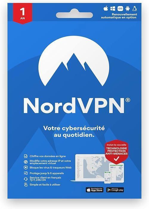 NordVPN PLUS – Clé dabonnement de 2 ans  10 appareils – Windows Mac et Android. Top Affaire