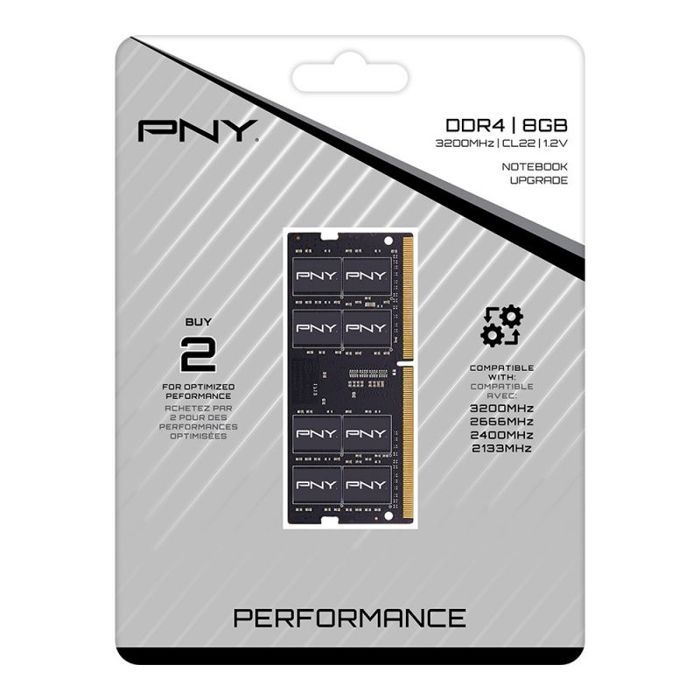 pny memoire ram mn8gsd43200 si 1x8gb ddr4 3200mhz - vue 2