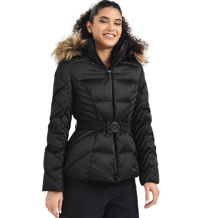 Doudoune femme Guess New Olga Short Real Down jet black