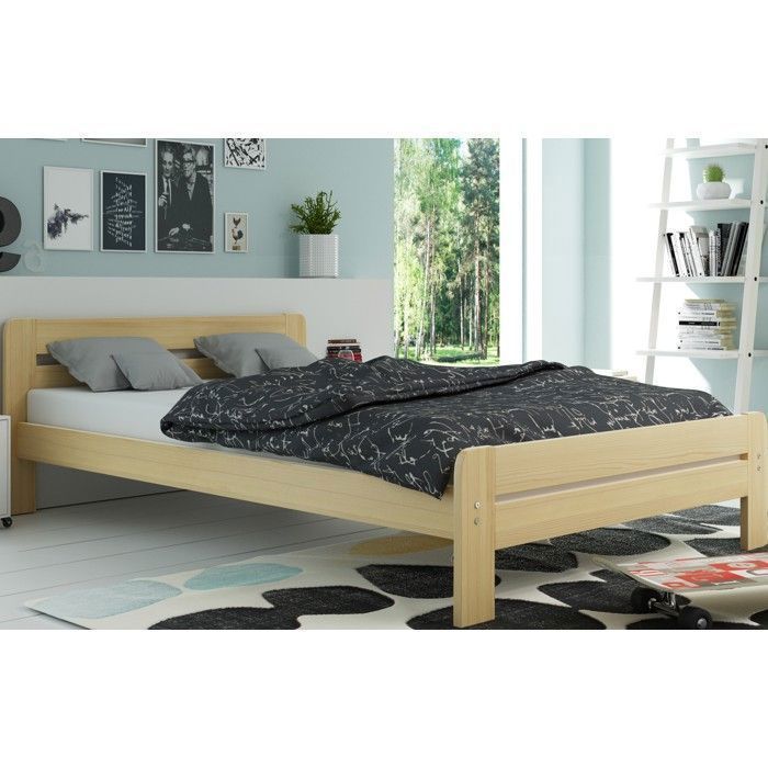 Lit double DALLAS 140x200 Bois Massif Sommier à Lattes en Bois Interbeds (bois) Lit double DALLAS 140x200 Bois Massif Sommier à Lattes en Bois Interbeds (bois)