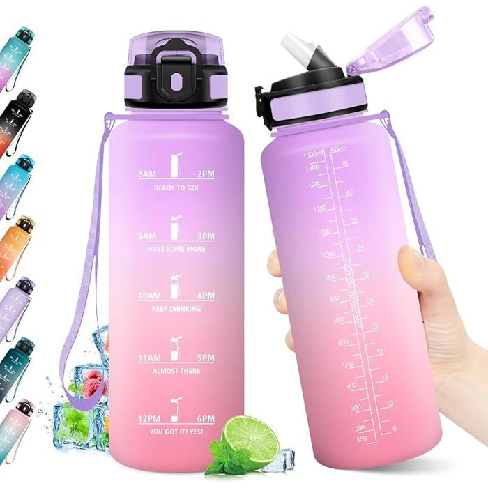 Gourde Sport Rose Et Turquoise 1L Avec Filtre – Zéro Fuite, Zéro Prise De Tête