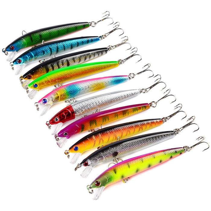 Lot De 10 Leurres De Pêche En Plastique Souples Et Réalistes Pour Crevettes, Appâts Artificiels, Accessoires - Sport