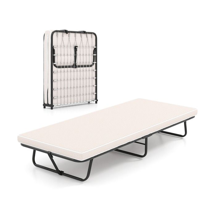 GIANTEX Lit d’Appoint Pliable 80X190cm- Matelas en Mousse à Mémoire- Cadre en Métal- Charge 170KG- Lit 1 Place- Beige GIANTEX Lit d’Appoint Pliable 80X190cm- Matelas en Mousse à Mémoire- Cadre en Métal- Charge 170KG- Lit 1 Place- Beige