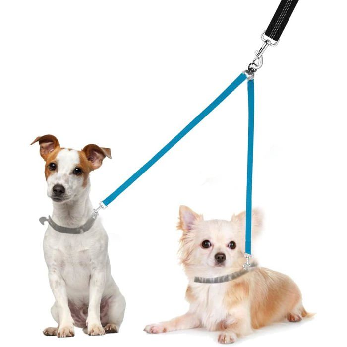 Meilleurs prix pour Laisse double chien - KZQ - Anti-enchevêtrement - Rotation 360 - Nylon durable - 50 cm