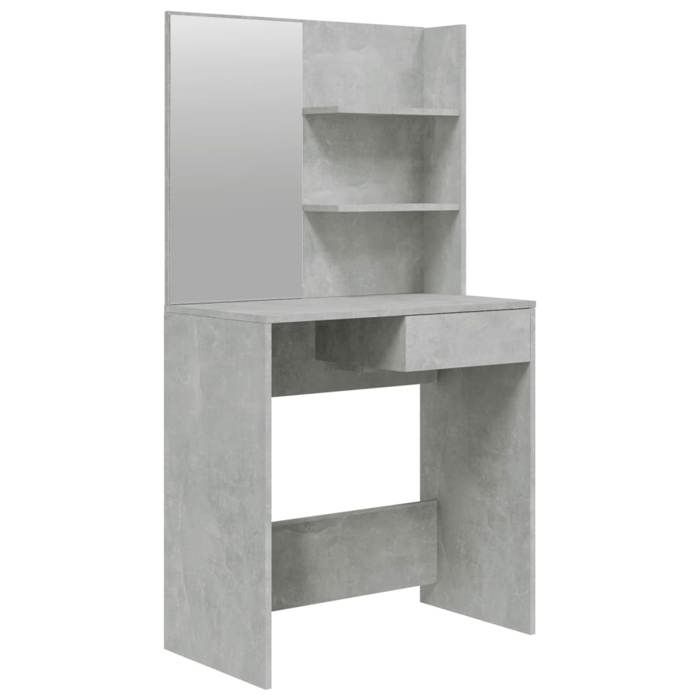 “Winter SaleTOP Tables Gris - Coiffeuse avec miroir Gris béton 74 5x40x141cm PRO66705