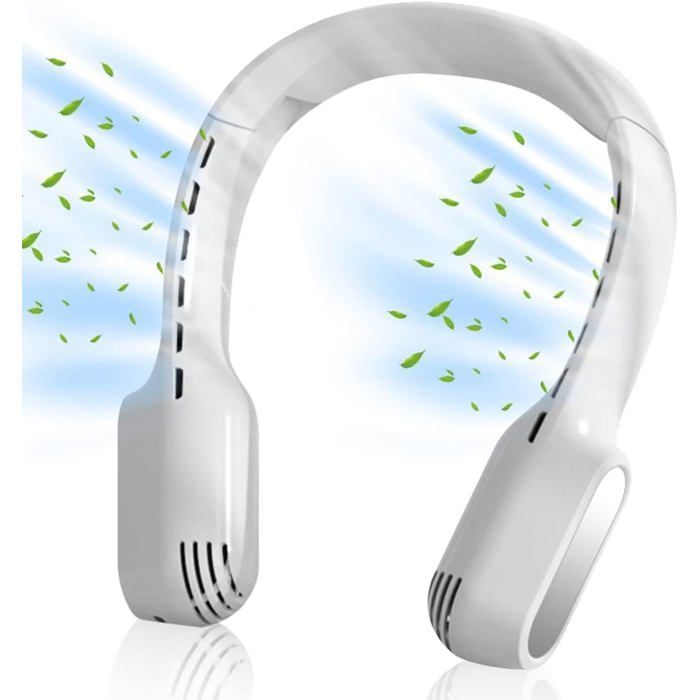 Pliable Ventilateur Portable Mini Ventilateur Rechargeable USB Silencieux Mains Libres Sans Lame(Blanc) - Zentronis