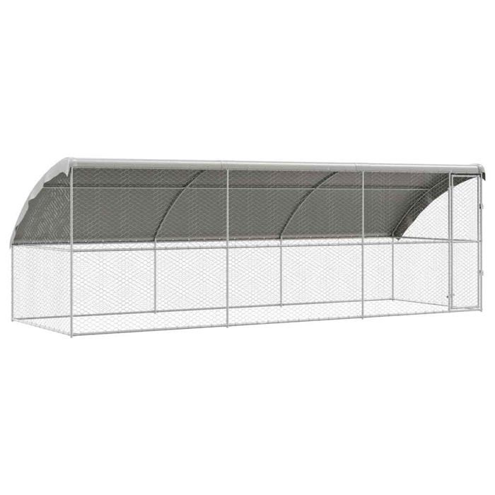 Kennel Pour Chiens vidaXL 3 Pcs 6 x 2 x 2 m – Acier Galvanisé - vue 9