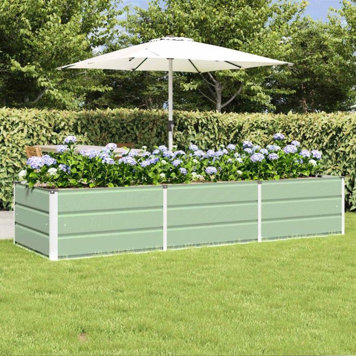 Jardinière - VIDAXL - VidaXL - 240 x 80 x 45 cm - Acier et plastique - Vert intérieur/extérieur