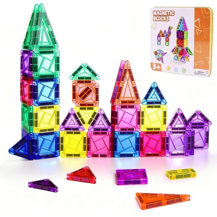 Cabeeskii 66 Pièces Magnétiques – Jeu De Construction Voyage Avec Boîte Métallique, Éducatif Et Compatible
