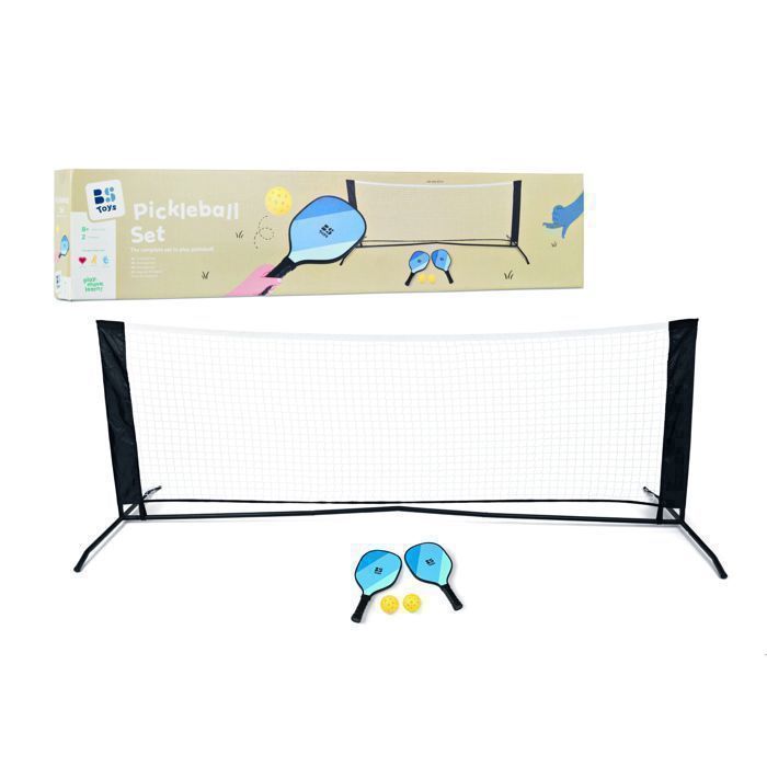 Set de Pickleball - jeux extérieur enfant - 2 raquettes - 2 balles - 1 filet et un sac de rangement
