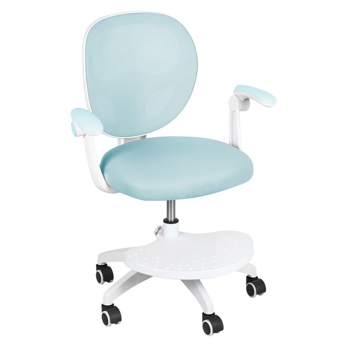 Chaise Bureau Enfant Ergonomique Dossier réglable en Hauteur Assise réglable accoudoirs rabattables Repose-Pieds Ajustable Bleu