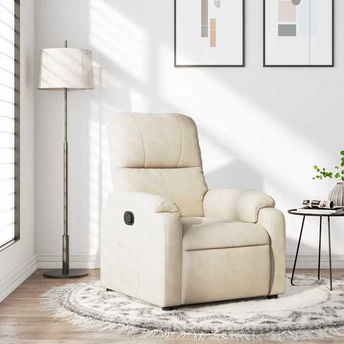 Beige Tissu Chaise de relaxation 1 PERSONNE - Magnifique Fauteuil inclinable beige tissu microfibre 75x89 5x103 5cm 1639