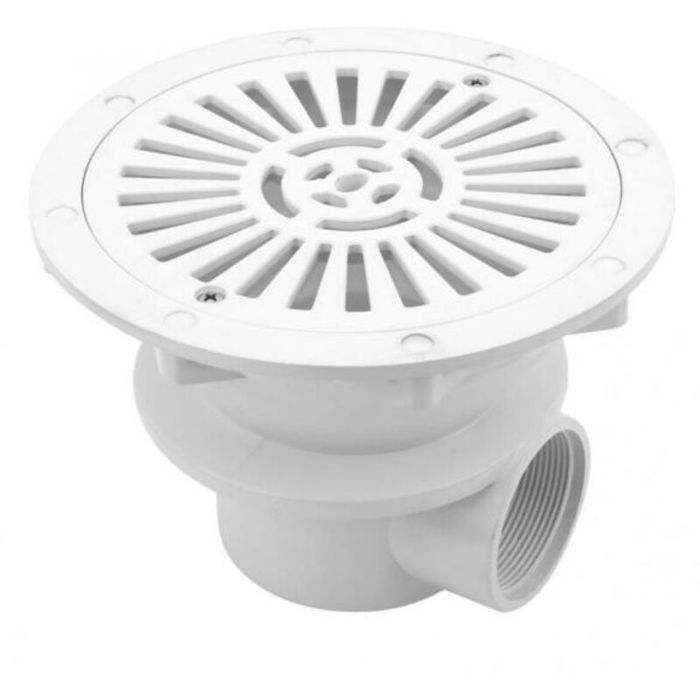 Autre accessoire pour piscine Grille de drainage à fond rond pour piscines en béton - Diamètre 21 cm - Blanc