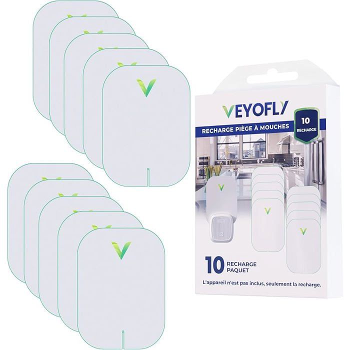 Rechargepour piège à Insectes Volants Attrape-Insectes piège à Mouches intérieur Maison Plus sûre 10 Recharges New