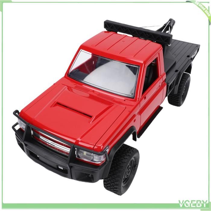 Fafeicy Dépanneuse RC tout-terrain Grue de camion télécommandée échelle 1:12 4WD chenille télécommandée jeux voiture Rouge
