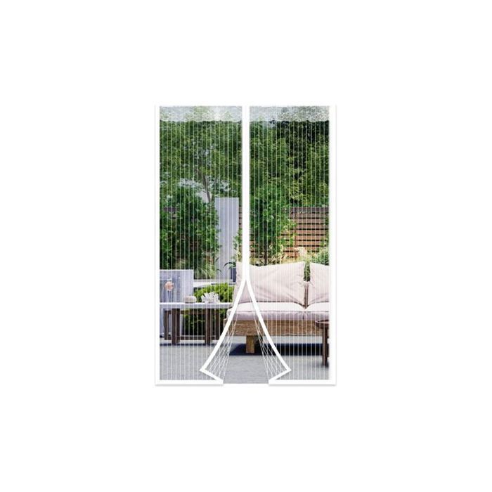 Moustiquaire porte magnétique 90x220 cm – rideau antimoustique – fermeture aimantée – blanc