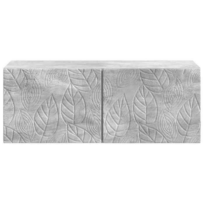 Meuble TV mural - vidaXL - bois dingénierie - gris béton - grand rangement - style vintage - 98 x 41 x 30 cm 757gwu93a