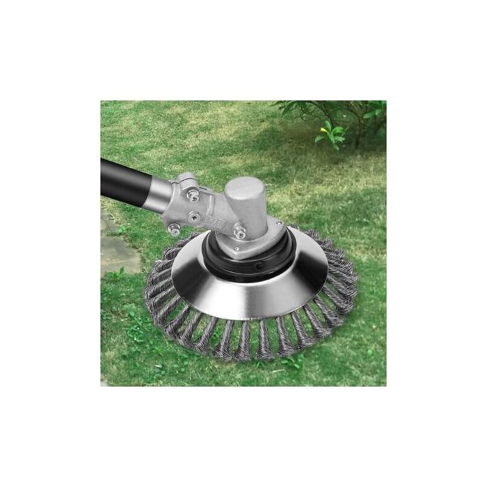 Brosse à Désherber Ronde pour Débroussailleuse 6 Tête Brosse Désherbage pour Outils de Pelouse Jardin Agriculture 150 x