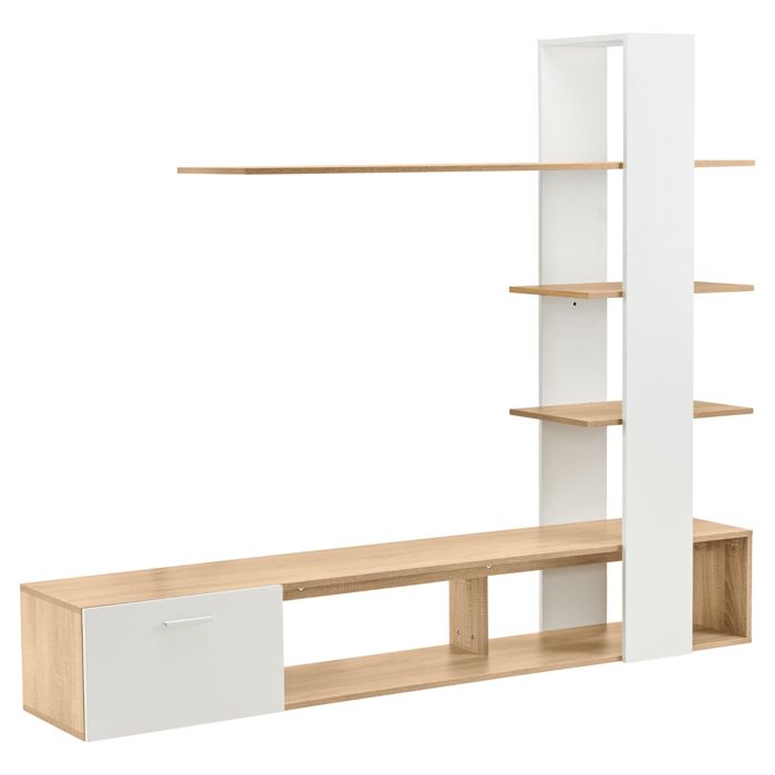 Meuble TV pour salon 180 x 33 5 x 151 5 cm convient aux téléviseurs de moins de 60 pouces ensemble meuble TV blanc Meuble TV pour salon 180 x 33 5 x 151 5 cm convient aux téléviseurs de moins de 60 pouces ensemble meuble TV blanc