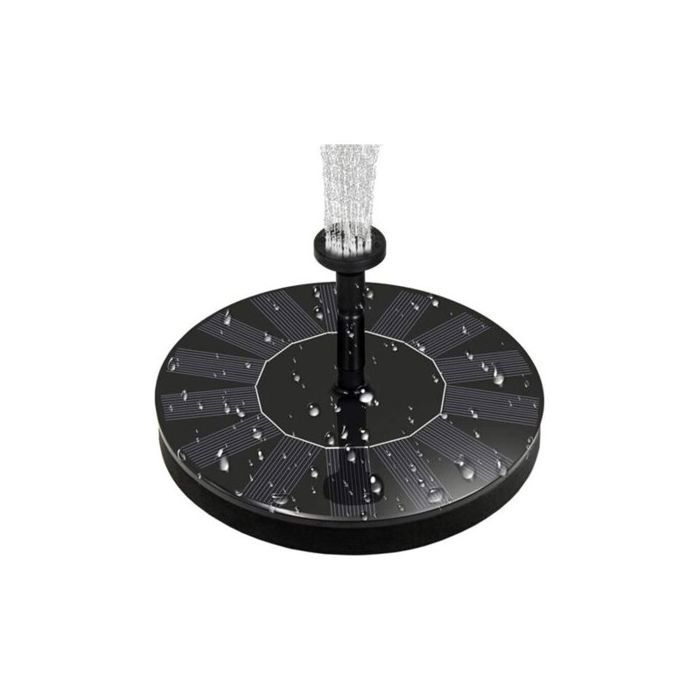 Fontaine à eau solaire - 4 têtes darrosage Pompe flottante - Jardin étang terrasse - Noir