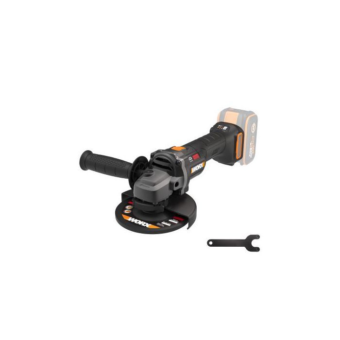 Meuleuse dangle 20V WORX WX815.9 disque 115 mm 8600 trmin multimatériaux sans batterie ni chargeur