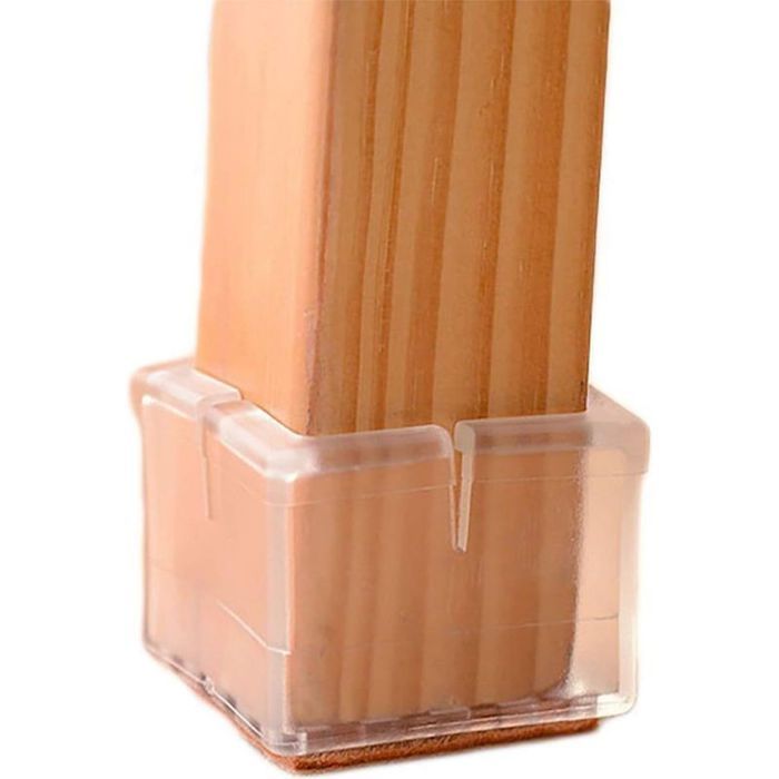 32pcs Patins de protection pour pieds de chaise - Silicone gel et feutre Carrés - Protection sol - 30 à 35mm