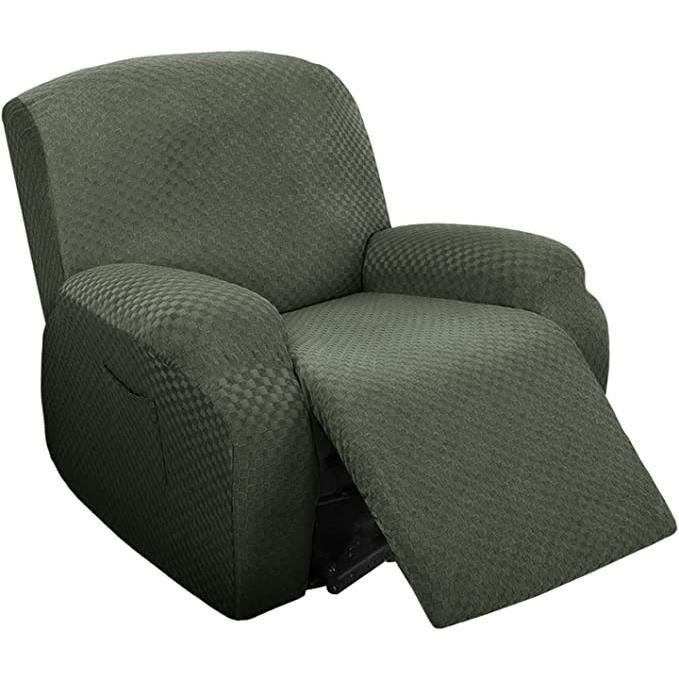 Extensible Housse Fauteuil Relax Complète Housse De Fauteuil WOVTE 1 Places Antidérapant Couverture - Armygreen