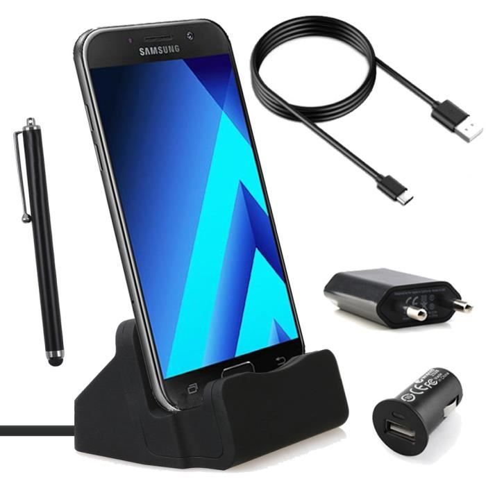 Kit d’accessoires noire Samsung galaxy A5 2017 A520 A520F DOCK CAVO USB
