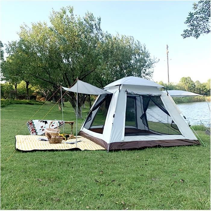 Tente De Camping 4 Personnes Ultra Légère – Pop-Up Facile, Imperméable 4 Saisons, Anti-UV, Ventilation Top – Idéale Randonnée & Famille (Bleu)