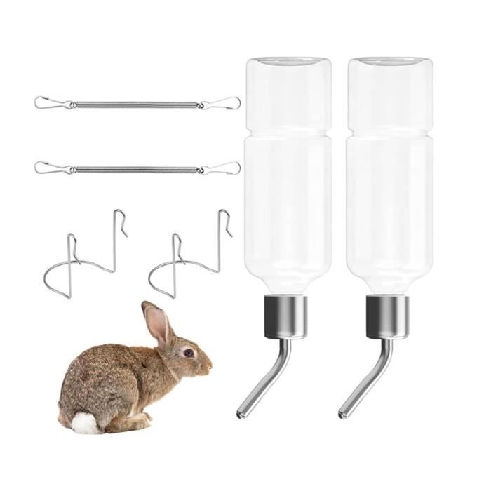 Hamster Bouteille deau 2 Pcs Rongeur Distributeur Eau Suspendue Abreuvoir Lapin Automatique Abreuvoirs Bouteilles pour Petit