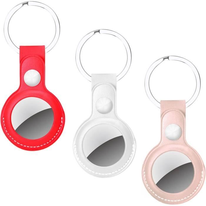 4 pièces] Étui de protection en cuir synthétique pour clé AirTags