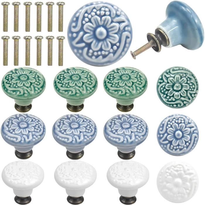 Lot De 13 Boutons De Tiroir Ou Porte - Divers Modèles Et Couleurs - Sans Marque