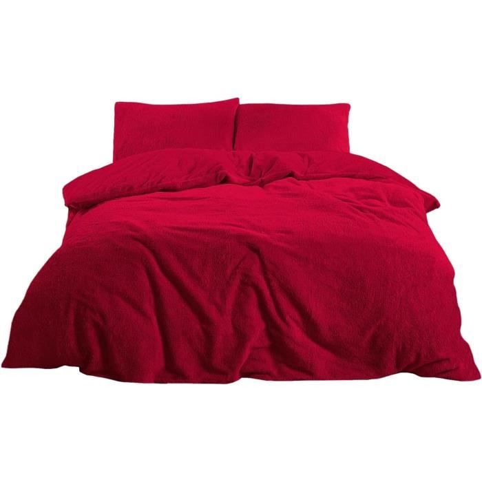 Parure De Lit En Polaire à Carreaux - Très Chaude Et Douce - Ensemble 2 Places (drap Housse 170x195 Cm, Drap Plat 240x280 Cm, 2 Taies 50x80 Cm) - Idéale Pour Personnes Frileuses