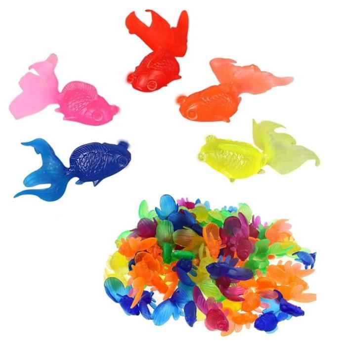 Poissons artificiels - Fluo - Lot de 25 - 4 5 cm - Décoration aquarium - Jouet pour chats