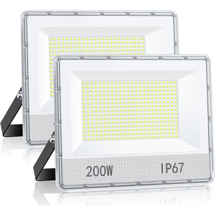Projecteur LED Extérieur SATKIT 200W - 6500K Blanc Froid - Étanche - Neuf