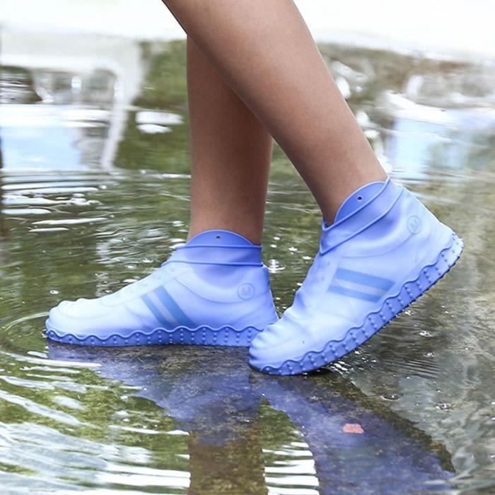 Chaussures de pluie en silicone imperméables Sur-chaussures Dessus Chaussons 