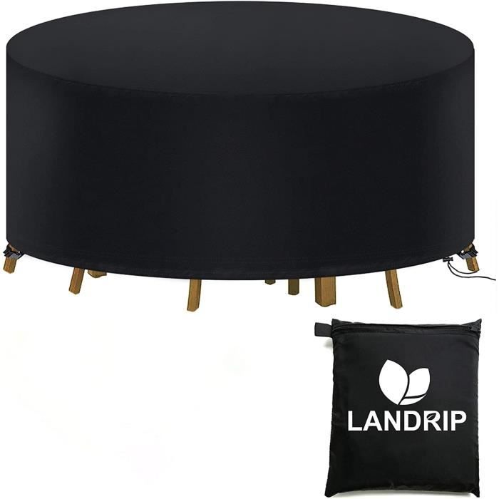 Housse De Table Ronde - Protection Mobilier Jardin Extérieur - 163