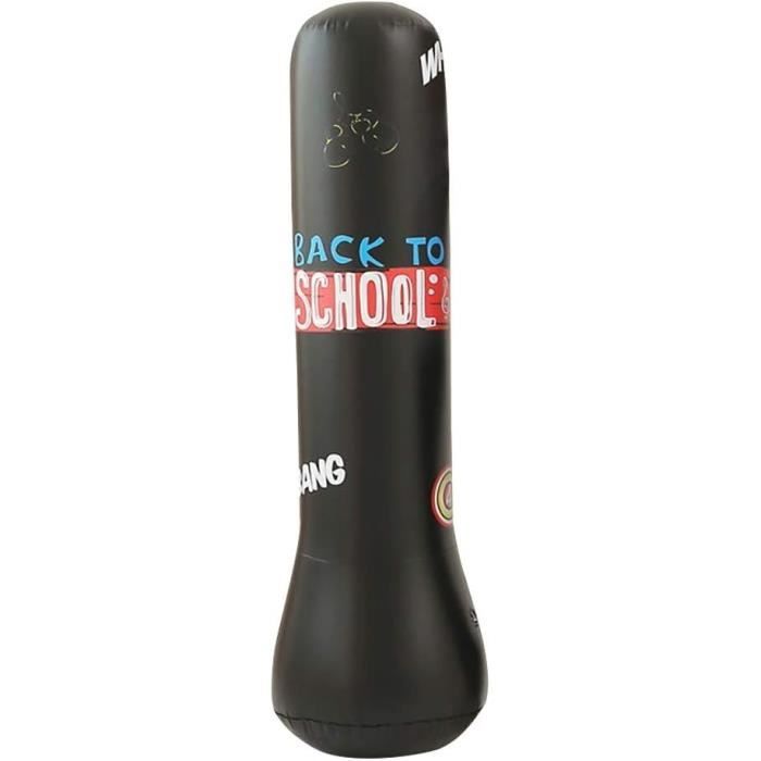Sac De Boxe Gonflable Autoportant – Enfant Adulte – 155cm – Noir PVC