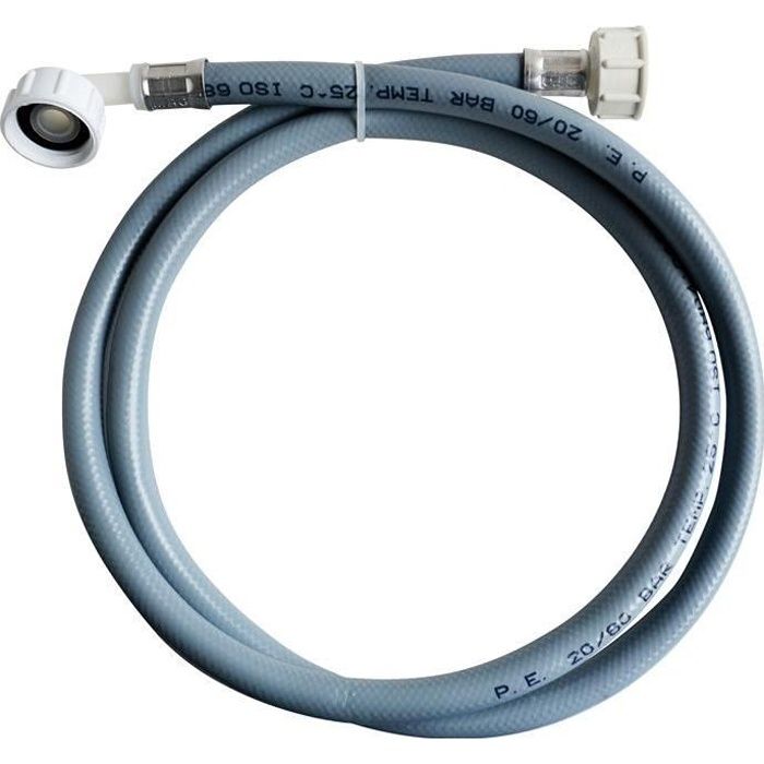 Tuyau machine à laver Coudé Femelle - Femelle 20x27 (3/4) - Longueur 2.50 mètres NOYON & THIEBAULT