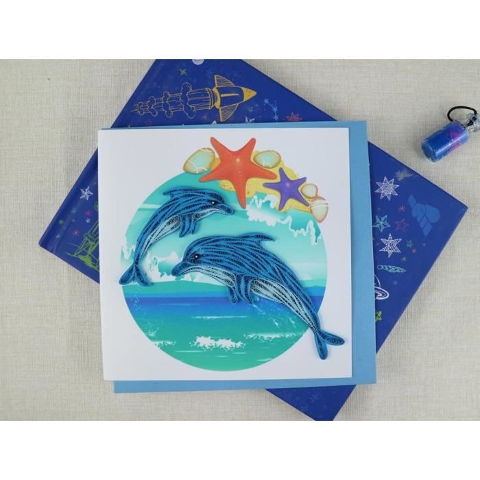 Carte De Vœux 3d Quilling Papier Roule Faite A La Main Quilled Handmake Dauphin Fete Anniversaire Bonne Annee Mariage Parents Cdiscount Beaux Arts Et Loisirs Creatifs