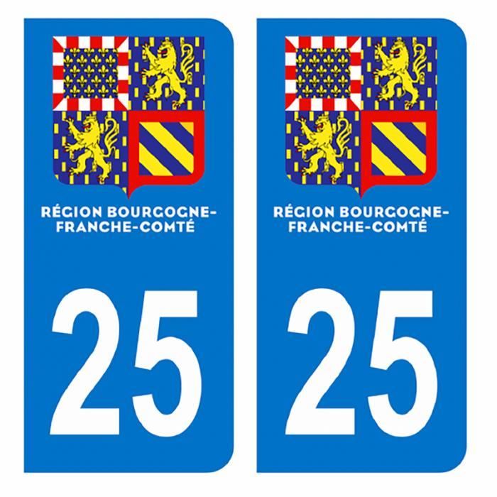 Autocollants Plaque Immatriculation Département 21 (Côte-d'Or) - Lot De 2 Stickers Version 2018