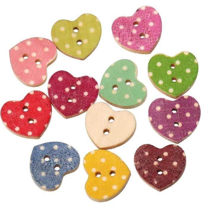 Lot De 100 Boutons En Bois Papillon Colorés – 2 Trous, Environ 18x24,5mm, Pour Couture, Déco, Scrapbooking