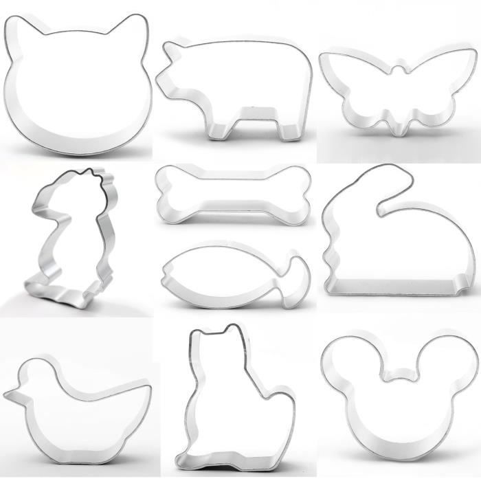 /él/éphant Forme Cookie Moule /à p/âtisserie Moule /à biscuit 4/ pcs en acier inoxydable /él/éphant Emporte-pi/èces Emporte-pi/èce en forme danimaux Lot de bricolage outils de cuisson GreeStore